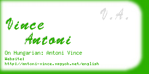 vince antoni business card